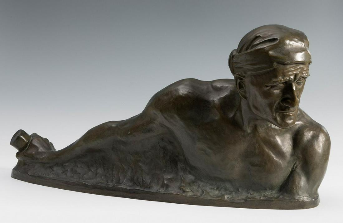 GASTON HAUCHECORNE (Le Havre, France, 1880 - Paris, 1945). "The Malay Pirate or The Sentinel",: GASTON HAUCHECORNE (Le Havre, France, 1880 - Paris, 1945). "The Malay Pirate or The Sentinel", 1930. Bronze. Signed. Exhibitions: "European sculpture in the 20th century", European Museum of Modern Ar