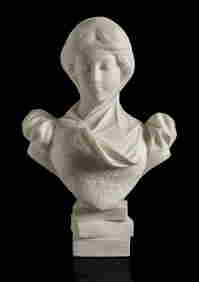 ADOLFO LUCHINI (Italy, 19th century). Female bust. Marble. It presents a lack in the right sleeve. (1 of 5)