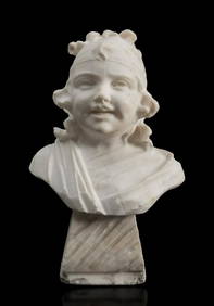 French school, early 20th century. "Bust of a girl". Marble. It presents breaks. (1 of 4)