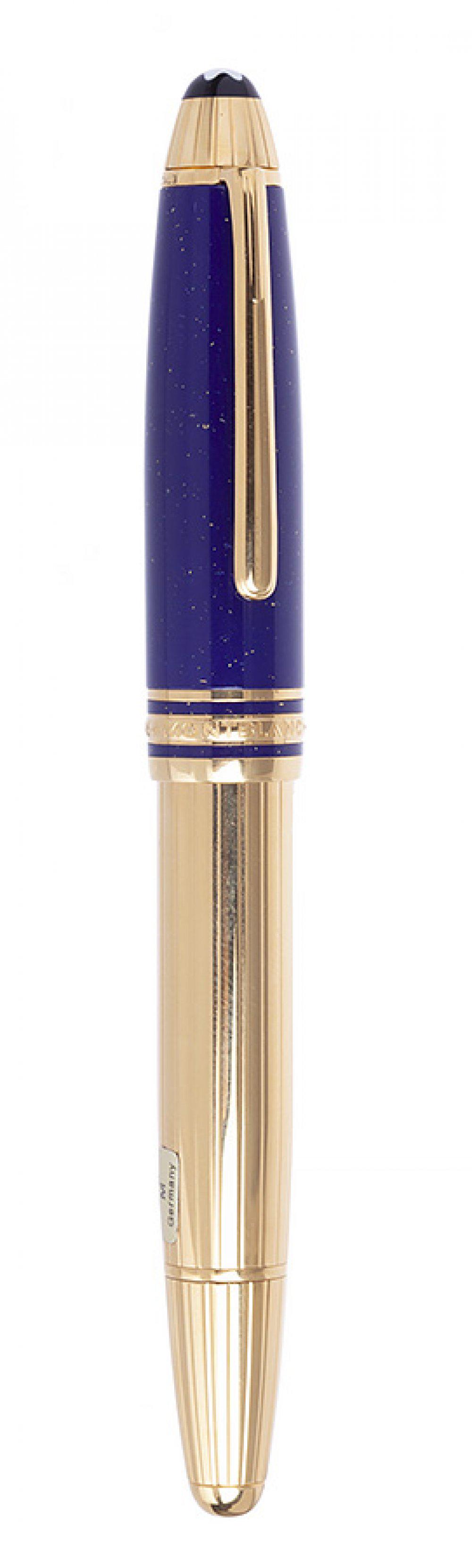 MONTBLANC RAMSES II FOUNTAIN PEN, LE GRAND. Body in starred lapis lazuli blue lacquer and details (1 of 4)