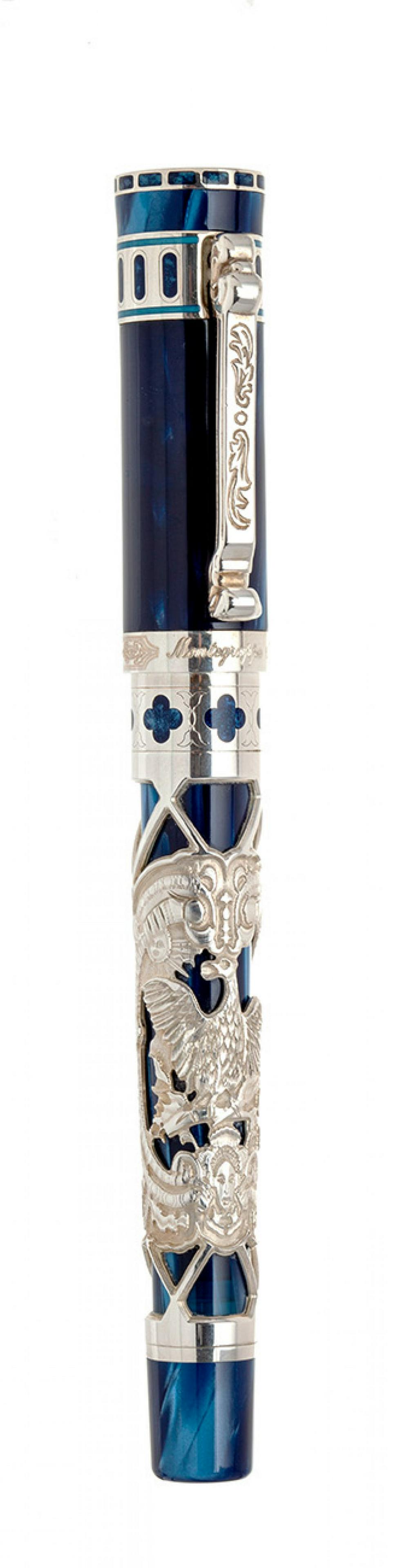 MONTEGRAPPA FOUNTAIN PEN. Resin and sterling silver body. Sterling silver nib, M nib. Limited (1 of 3)