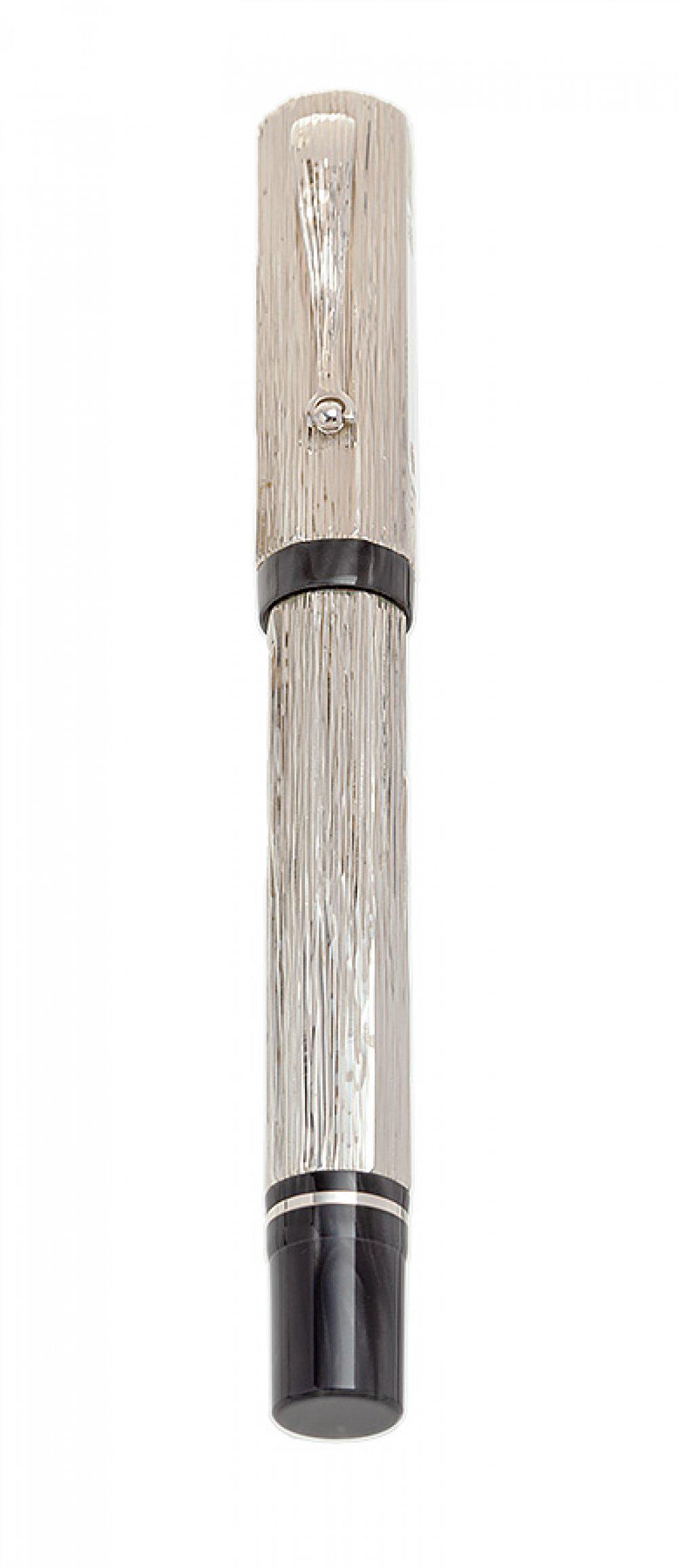 MONTEGRAPPA FOUNTAIN PEN â€œGIOIELLO PRIVILEGE COLLECTIONâ€, BARK DESING, 2011. Embossed silver and (1 of 4)