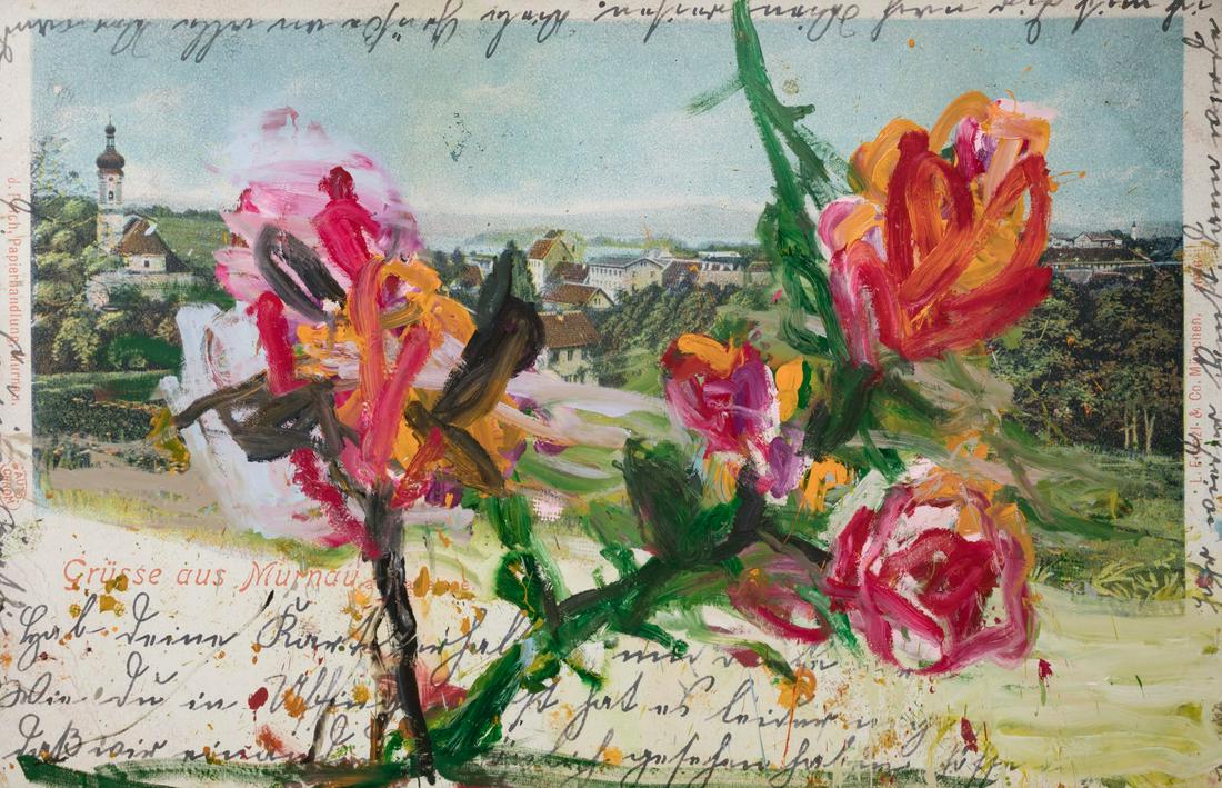 JORGE GALINDO (Madrid, 1965). â€œSouvenir (Murnau II)â€, 2021. Oil on printed canvas. Presents: JORGE GALINDO (Madrid, 1965). "Souvenir (Murnau II)", 2021. Oil on printed canvas. With information label on the back of Pulpo Gallery (Germany). Provenance: Pulpo Gallery (Germany). Signed, dated and