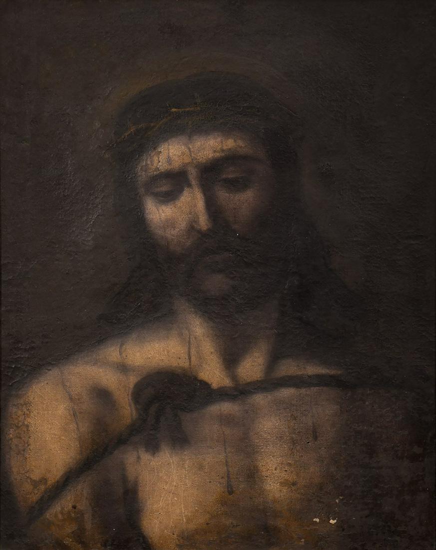 Spanish school of the first half of the 18th century. "Christ with crown of thorns". Oil on canvas. (1 of 5)