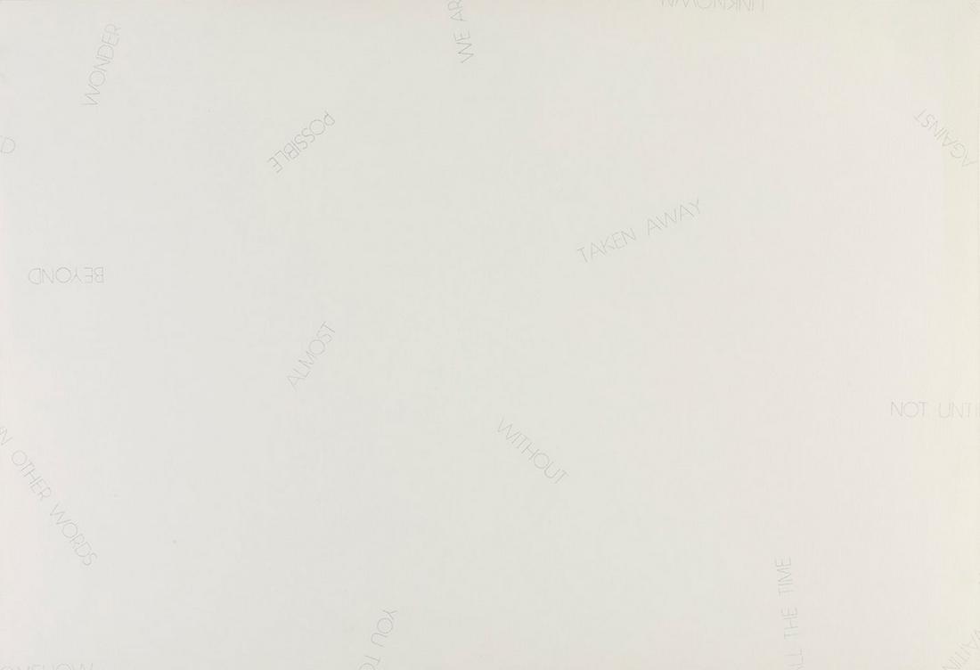 ROBERT BARRY (New York, United States, 1936). Untitled, 1991, from the "Suite Olympic Centennial".: ROBERT BARRY (New York, United States, 1936). Untitled, 1991, from the "Suite Olympic Centennial". Lithograph on 270 grams VÃ©lin d'Arches paper, copy 197/250. Signed, dated and numbered by hand. Si