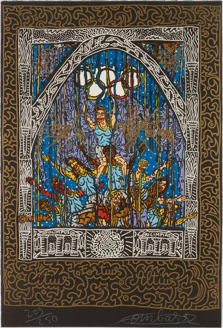 ROBERT COMBAS (Lyon, 1957). Untitled, 1992. Lithograph on 270 grams VÃ©lin d'Arches paper, copy: ROBERT COMBAS (Lyon, 1957). Untitled, 1992. Lithograph on 270 grams VÃ©lin d'Arches paper, copy 197/250. Signed, dated and numbered in pencil. Measurements: 90 x 63 cm. French painter and sculptor,