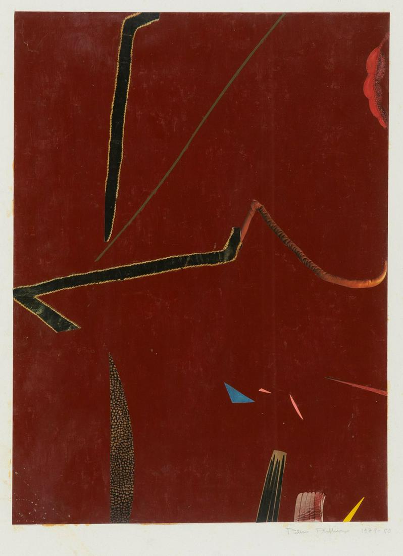 PETER PHILLIPS (United Kingdom, 1939). "Untitled", 1979-80. Collage and mixed media on paper. Signed: PETER PHILLIPS (United Kingdom, 1939). "Untitled", 1979-80. Collage and mixed media on paper. Signed and dated in the lower right-hand corner. Size: 75 x 55 cm; 85 x 65 cm (frame). Peter Phillips was