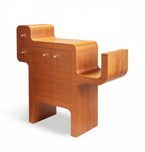 RICHARD HUTTEN (Zwollerkerspel, Holland, 1967). Chest of drawers "3 minus 1 cabinet", 2008. Walnut: RICHARD HUTTEN (Zwollerkerspel, Holland, 1967). Chest of drawers "3 minus 1 cabinet", 2008. Birch and walnut wood. Metal handles. Limited edition of 8 pieces. Features maker's stamp ("made in Rotterda