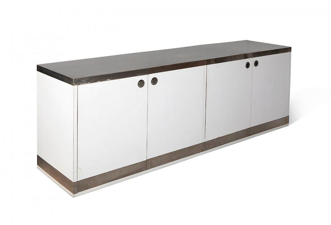 WILLY RIZZO (Naples, 1928-Paris ,2013). Sideboard. Italy, 1970s. White laminated wood, aluminium. (1 of 6)