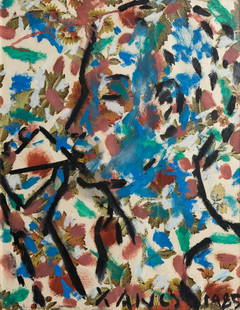 XANO ARMENTER (Las Palmas de Gran Canaria, 1956). Untitled, 1985. Mixed media on paper. Signed and: XANO ARMENTER (Las Palmas de Gran Canaria, 1956). Untitled, 1985. Mixed media on paper. Signed and dated in the lower right-hand corner. Size: 50 x 39 cm; 76 x 64 cm (frame). Xano Armenter studied at