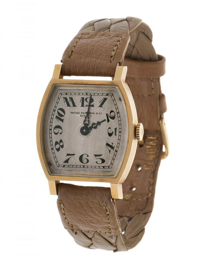 Vintage watch PATEK PHILIPPE, n. 2011XX, approx. 40's, for men/Unisex. Gold bombÃ© case with black (1 of 3)