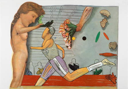 PAT ANDREA (The Hague, The Netherlands, 1942). Untitled, 1992, from the series "Olympic Suite".: PAT ANDREA (The Hague, The Netherlands, 1942). Untitled, 1992, from the series "Olympic Suite". Lithograph on 270 grams Vélin d'Arches paper, copy 115/250. Signed and justified by hand. Size: 63 x
