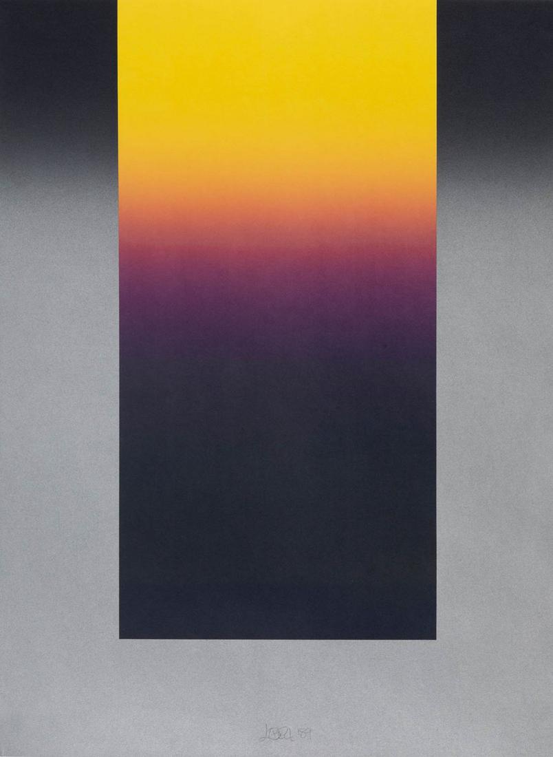 LARRY BELL (USA, 1939). "LB-2".1989. Lithograph. Hand signed and dated. Ediciones PolÃ­grafa,: LARRY BELL (USA, 1939). "LB-2".1989. Lithograph. Hand signed and dated. Ediciones PolÃ­grafa, Barcelona; PolÃ­grafa Obra GrÃ¡fica, Barcelona. Measurements: 76 x 55,5 cm. Contemporary American sc