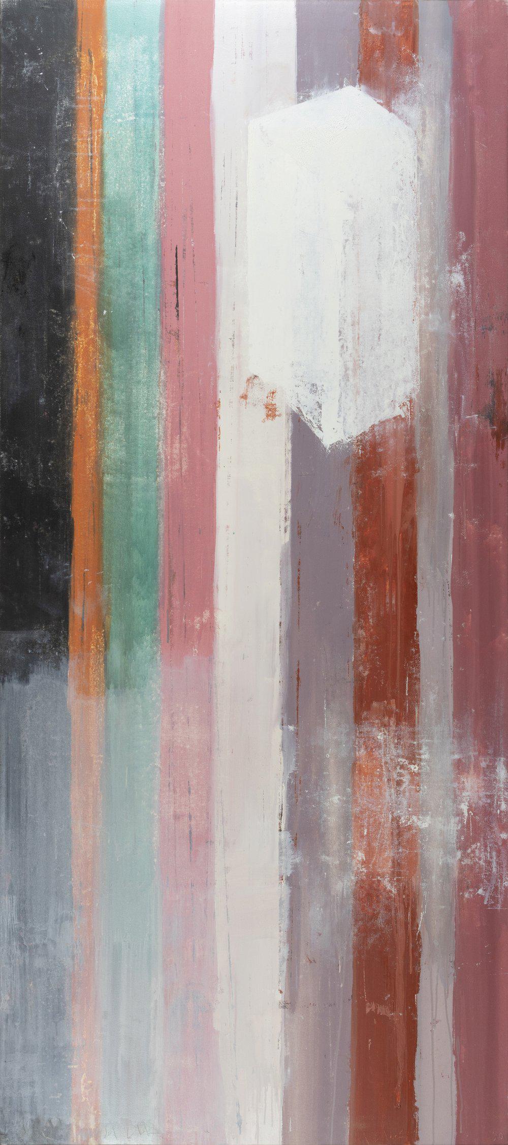 FERNANDO SANCHEZ CALDERÃ“N (Valladolid, 1951-2016). "Block on vertical upholstery". 1990. Mixed: FERNANDO SANCHEZ CALDERÃ“N (Valladolid, 1951-2016). "Block on vertical upholstery". 1990. Mixed media on canvas. Signed in the lower margin. Titled and dated on the back. Measurements: 225 x 100 cm