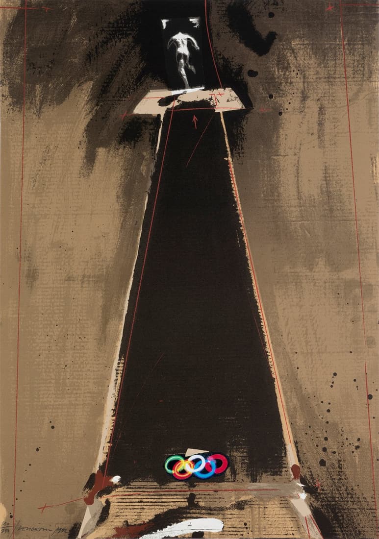 VLADIMIR VELICKOVIC (Belgrade, 1935). Untitled, from the series "Olympic Suite", 1992. Lithograph on (1 of 2)