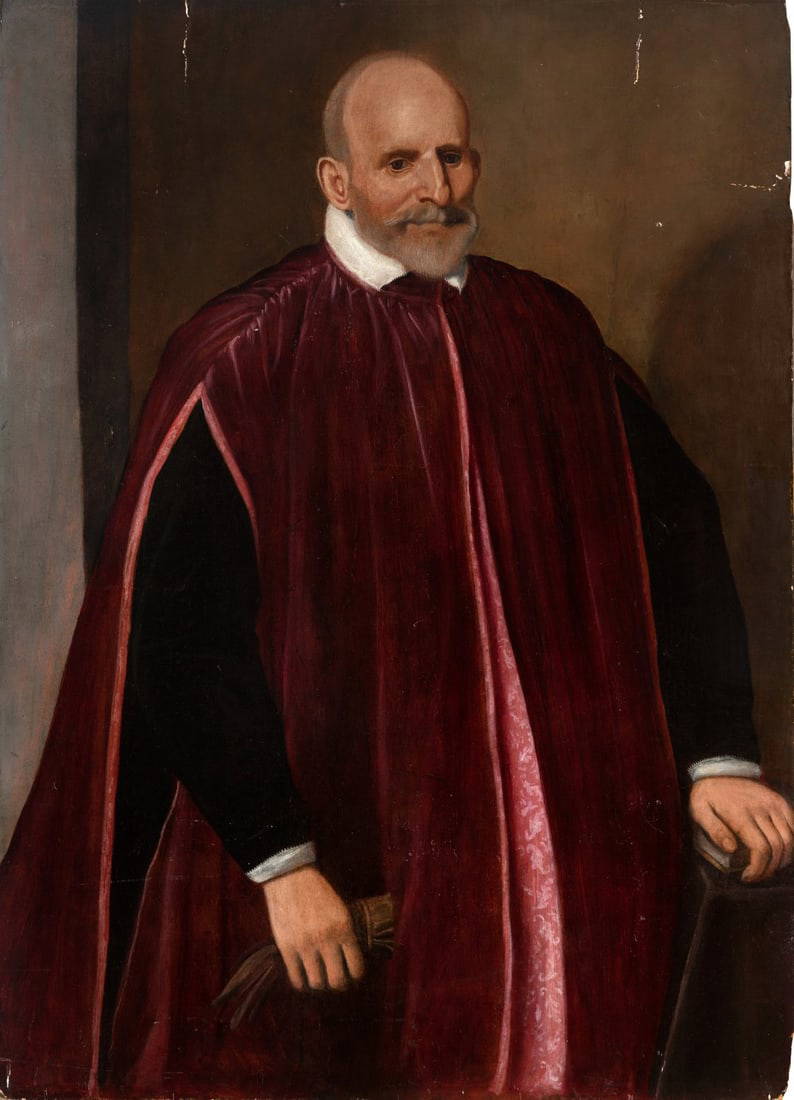 School; Circa 1600. "portrait Of A Knight Of The Council Of