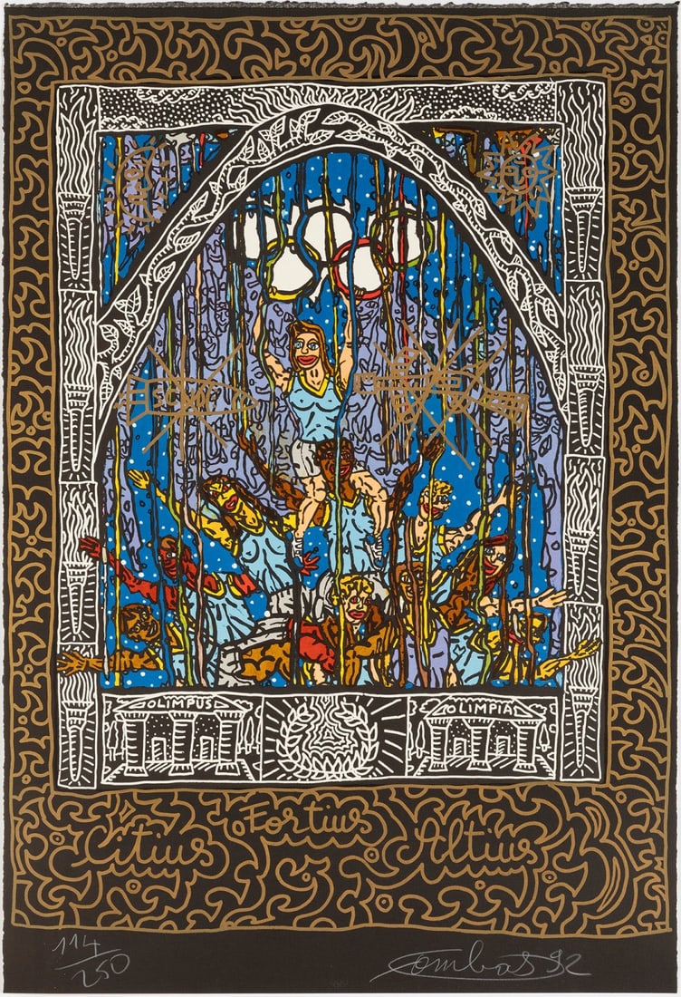 ROBERT COMBAS (Lyon, 1957). Untitled, 1992. Lithograph on 270 gram VÃ©lin dâ€™Arches paper, copy: ROBERT COMBAS (Lyon, 1957). Untitled, 1992. Lithograph on 270 grams VÃ©lin d'Arches paper, copy 114/250. Signed, dated and numbered in pencil. Measurements: 90 x 63 cm. French painter and sculptor,