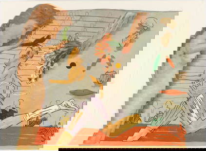 PAT ANDREA (The Hague, Netherlands, 1942). Untitled, 1992, from the “Olympic Suite†series.: PAT ANDREA (The Hague, The Netherlands, 1942). Untitled, 1992, from the series "Olympic Suite". Lithograph on 270 grams Vélin d'Arches paper, copy 114/250. Signed and justified by hand. Size: 63 x