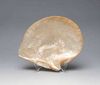 Chinese school. Qing Dynasty, late 19th century. "Characters and landscapes". Mother-of-pearl shell, (1 of 3)