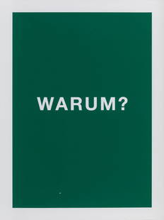 ANTONI MUNTADAS (Barcelona, 1942). â€œWarum?â€ (Why?), 2012, belonging to the series: ANTONI MUNTADAS (Barcelona, 1942). â€œWarum?” (Why?), 2012, belonging to the series â€œProjecte/Proyecto/Project”, 2007. Digital print, A.P.3/3. Signed and justified on the back. M