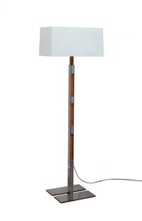 JAIME TRESSERRA CLAPÉS (Barcelona, 1943). "Lift" lamp, 2008. Walnut wood, nickel hardware and: JAIME TRESSERRA CLAPÉS (Barcelona, 1943). "Lift" lamp, 2008. Walnut wood, nickel hardware and fabric screen. Measurements: 157 x 53.5 x 26.5 cm. Floor lamp, whose refined lines respond to a minim