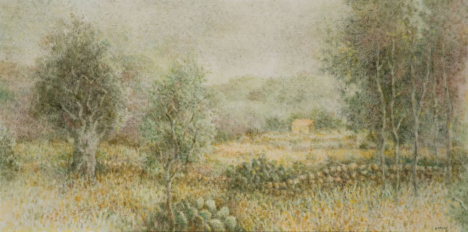 JOHN ULBRICHT (Havana, Cuba, 1926 – Palma de Mallorca, 2006). “Landscape??, 1978. Oil on: JOHN ULBRICHT (Havana, Cuba, 1926 - Palma de Mallorca, 2006). "Landscape", 1978. Oil on canvas. Informational labels on the back of the Galería Sur (Santander) and Sala Pelaires (Mallorca). Signed in