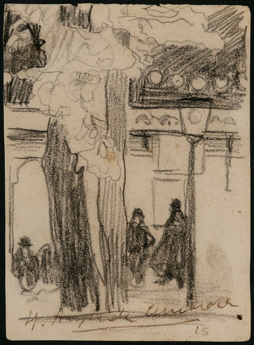 HERMENEGILDO ANGLADA CAMARASA (Barcelona, 1871 - Pollença, Mallorca, 1959). Untitled. Charcoal on: HERMENEGILDO ANGLADA CAMARASA (Barcelona, 1871 - Pollença, Mallorca, 1959). Untitled. Charcoal on paper. Signed in the lower margin. Work published in the catalog "Anglada-Camarasa" of Fontbona and M