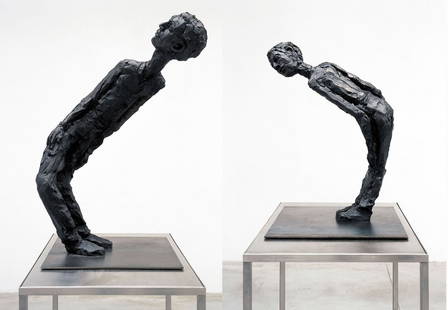 STEPHAN BALKENHOL (Fritzlar, Hesse, Germany, 1957). "Gedrehter Mann I & II", 2003. Pair of sculpture: STEPHAN BALKENHOL (Fritzlar, Hesse, Germany, 1957)."Gedrehter Mann I & II", 2003.Pair of sculptures.In patinated bronze. Exemplary II/III P.A.Total edition of 7+ III P.A.Signed.Measurements: 75 x 52 x