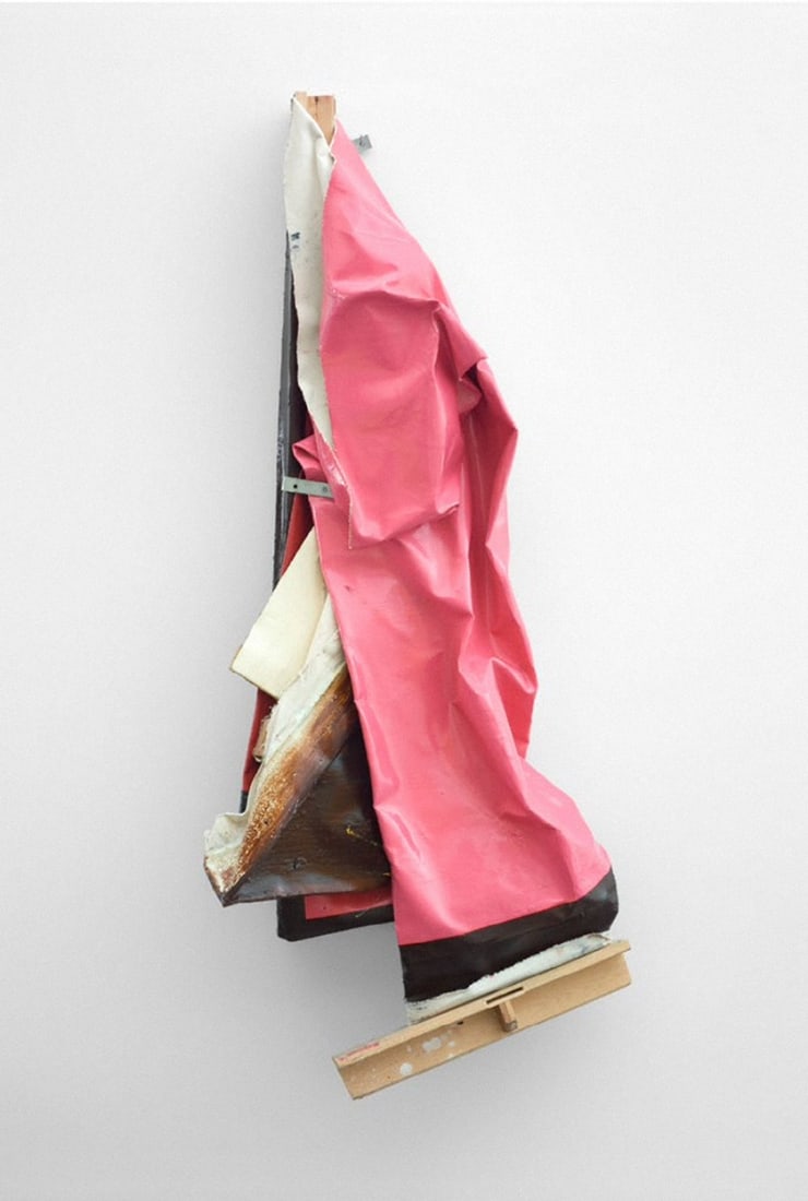 ANGELA DE LA CRUZ (La Coruña, 1965). "Clutter (Pink)", 2003. Oil on canvas.: ANGELA DE LA CRUZ (La Coruña, 1965). "Clutter (Pink)", 2003. Oil on canvas. Size: 150 x 60 x 30 cm. In "Clutter (pink)", ?ngela de la Cruz incorporates self-destruction into painting and plastically