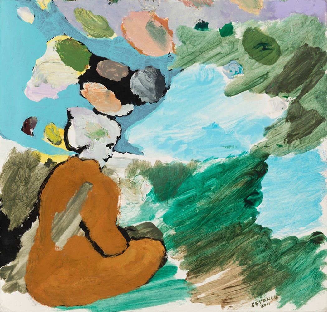 CARLOS FRANCO (Madrid, 1951). "Escudriñando", 2011. Mixed media on cardboard glued to board.: CARLOS FRANCO (Madrid, 1951). "Escudriñando", 2011. Mixed media on cardboard glued to board. Presents on the back label of the Marlborough Gallery. Signed and dated in the lower right area. Measureme