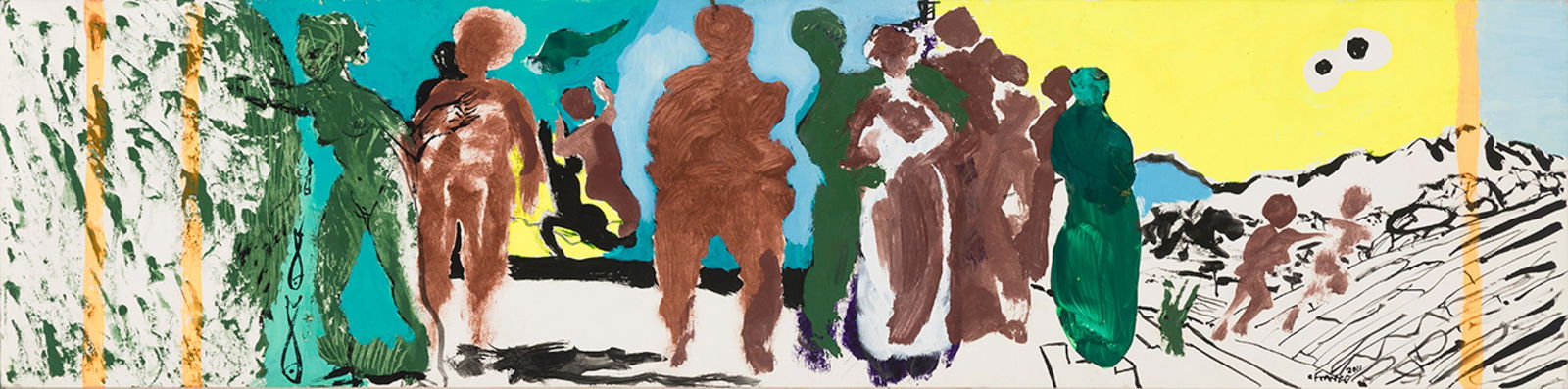 CARLOS FRANCO (Madrid, 1951). "Children playing", 2011. Mixed media on cardboard glued to board.: CARLOS FRANCO (Madrid, 1951). "Children playing", 2011. Mixed media on cardboard glued to board. Presents on the back label of the Marlborough Gallery. Signed and dated in the lower right area. Measur