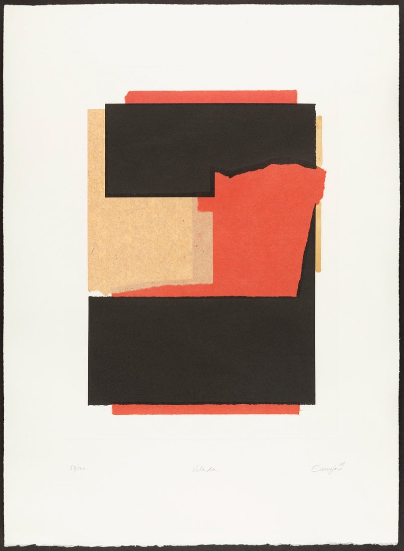 RAFAEL CANOGAR (Toledo, 1935). "Velada", 2008. Etching and collage, copy 52/100. Signed, titled and: RAFAEL CANOGAR (Toledo, 1935). "Velada", 2008. Etching and collage, copy 52/100. Signed, titled and dated by hand. Enclosed certificate from the Trama Gallery, Barcelona. Measurements: 45,5 x 35 cm (p