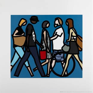 JULIAN OPIE (London, 1958). "Walking in Melbourne," 2018. Digital print.  Limited edition. Unsigned: JULIAN OPIE (London, 1958). "Walking in Melbourne," 2018. Digital print. Limited edition. Unsigned and unnumbered. Copyright Julian Opie, 2018. Co-published Estate of the artist & The National Gallery