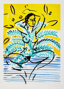 STEFAN SZCZESNY (Munich, Germany, 1951). "Nude in a palm," 2013. Giclée print, E.A. copy. Signed: STEFAN SZCZESNY (Munich, Germany, 1951). "Nude in a palm," 2013. Giclée print, E.A. copy. Signed and justified by hand. Measurements: 85 x 61 cm.German artist protagonist of the Neue Wilden,