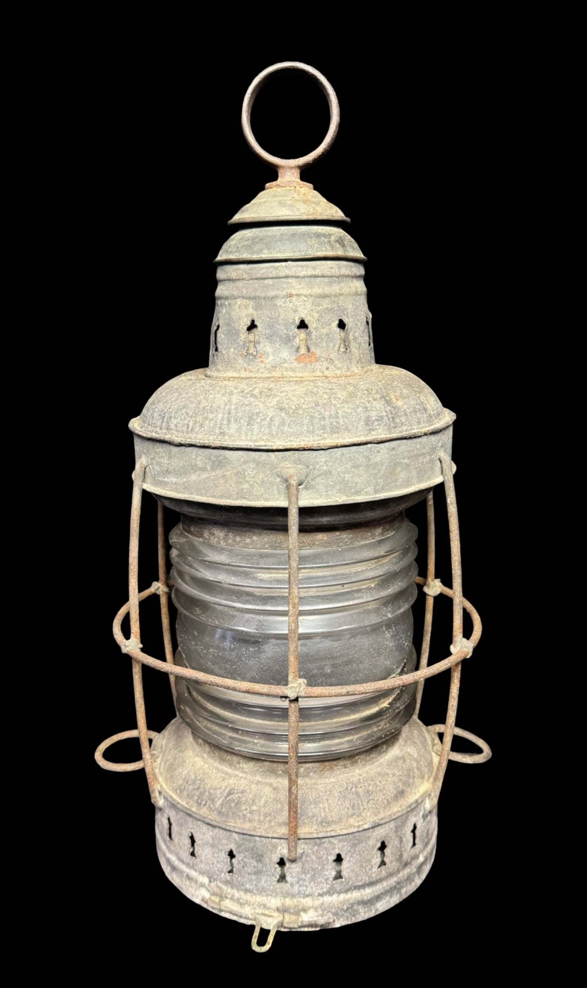 Vintage Ship’s 360-Degree Anchor Lantern with Fresnel Lens (1 of 3)