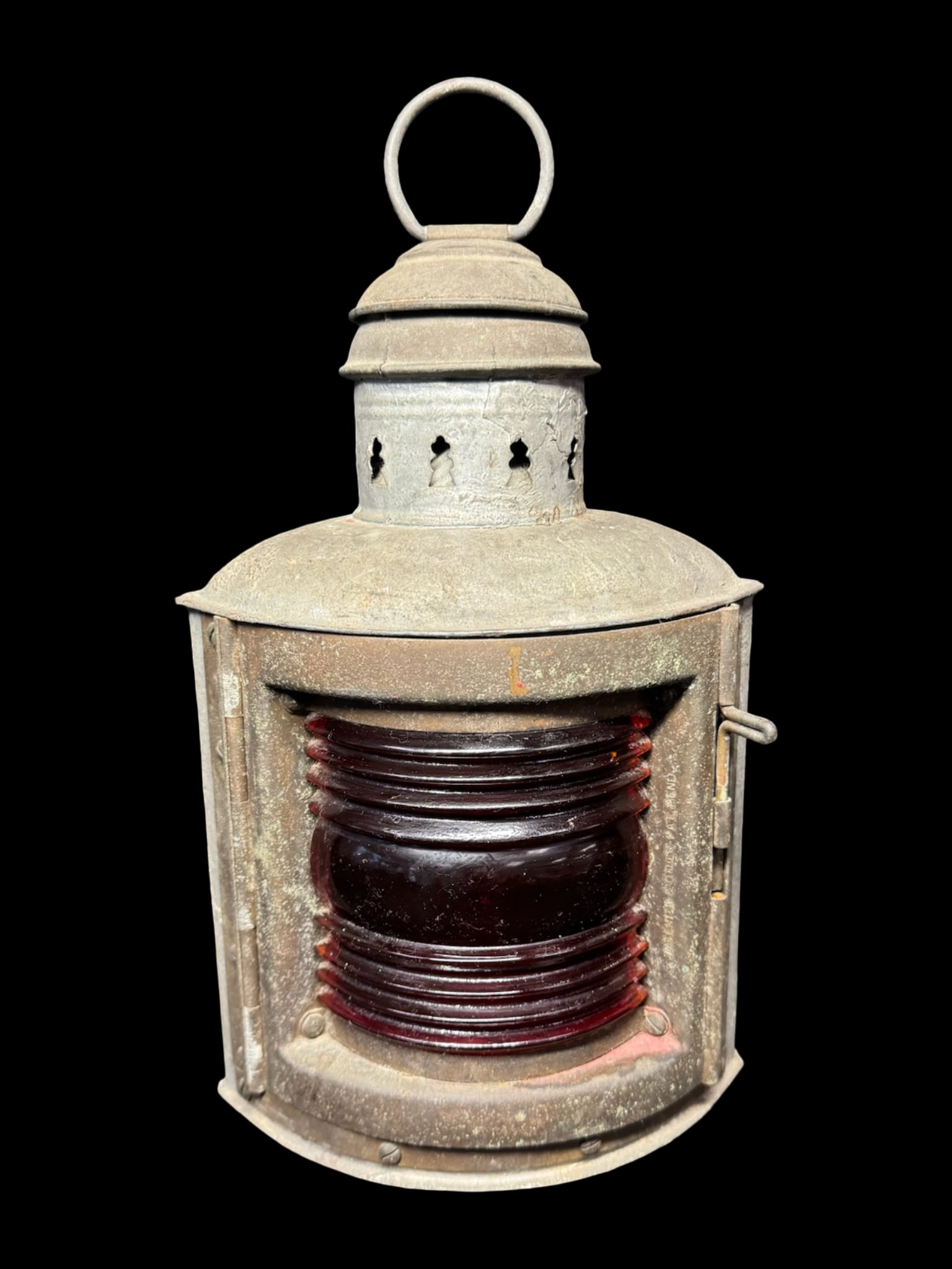 Vintage Perko Port Side Ship’s Lantern with Fresnel Lens (1 of 5)