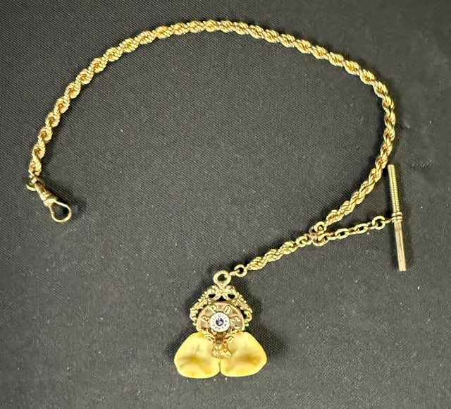 10K Gold Antique BPOE Elk Teeth Watch Fob (1 of 4)