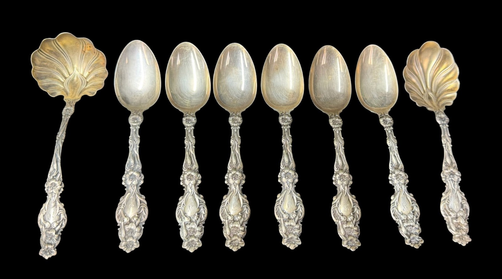 1902 Whiting Art Nouveau Sterling Silver Spoons (1 of 2)