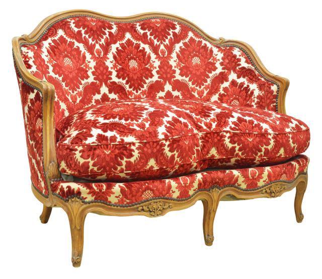 FRENCH LOUIS XV STYLE FRUITWOOD UPHOLSTERED SOFA (1 of 1)
