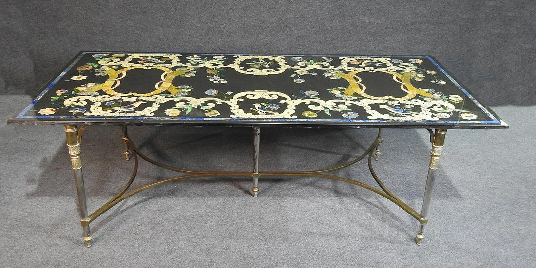 MAISON JANSEN STYLE SCAGLIOLA MARBLE TOP TABLE (1 of 5)