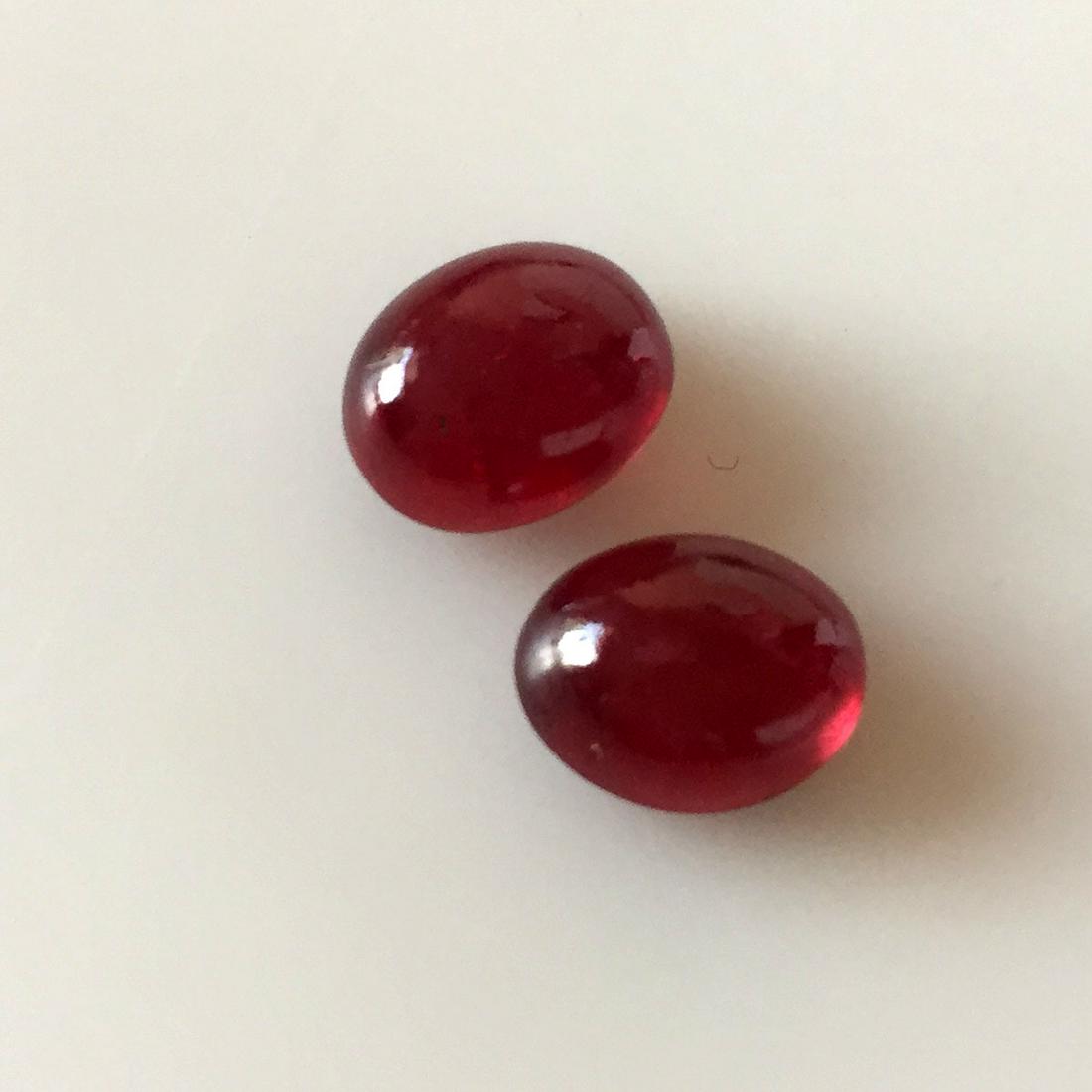 Pair of oval shape cabochon ruby, weight 6.45 cts (1 of 2)