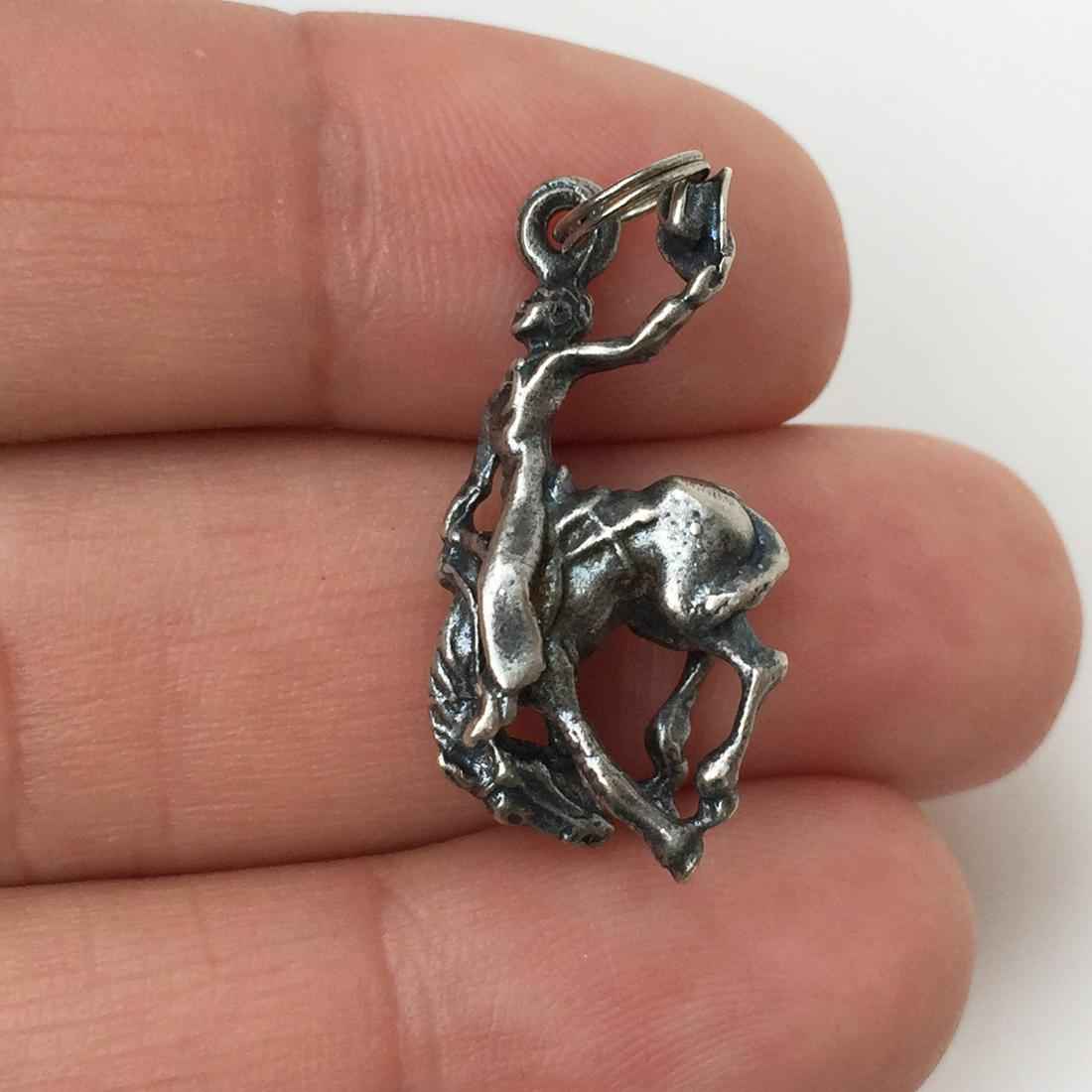 Sterling silver Cowboy Horse Rodeo pendant charm (1 of 3)