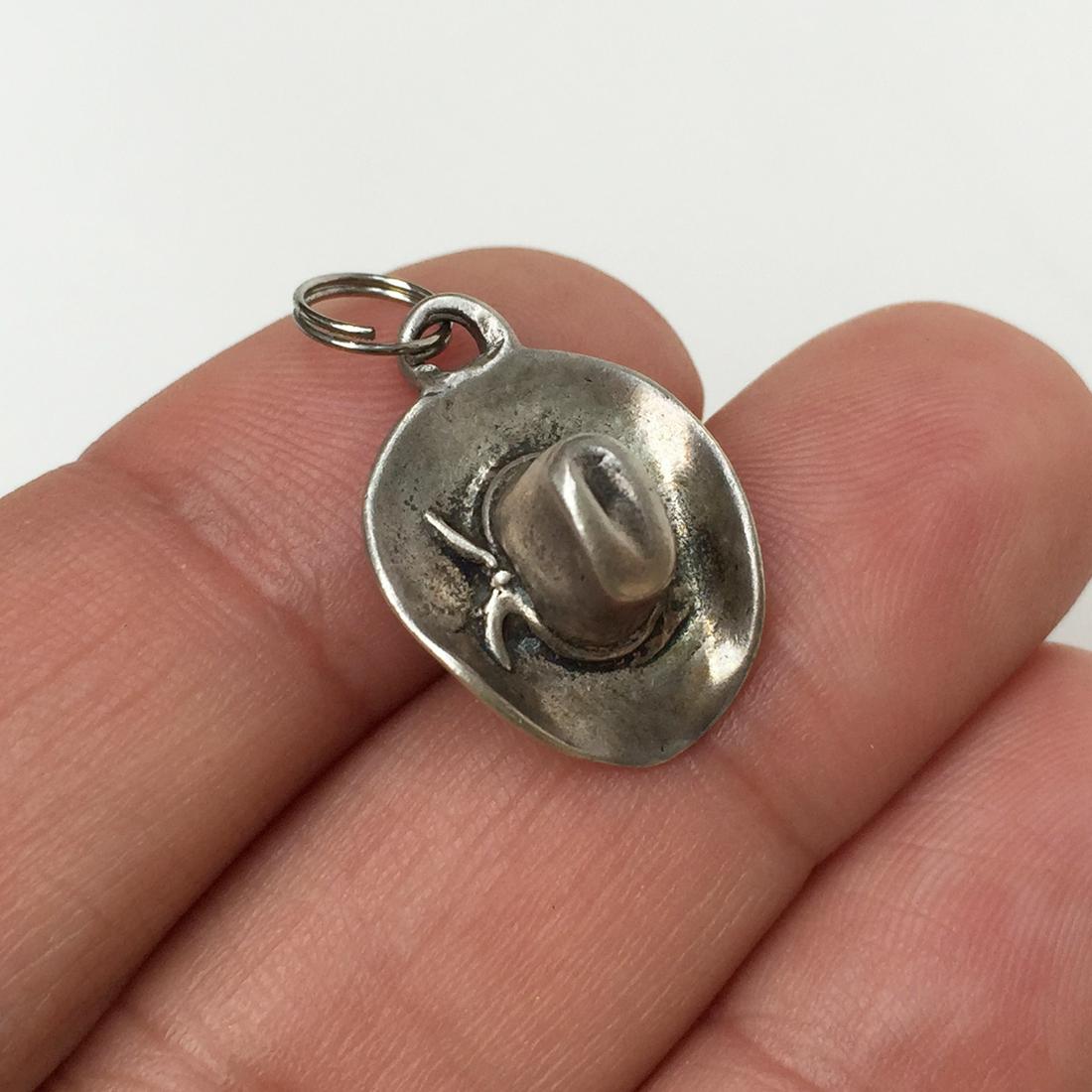 Sterling silver Cowboy Western Hat pendant charm (1 of 3)