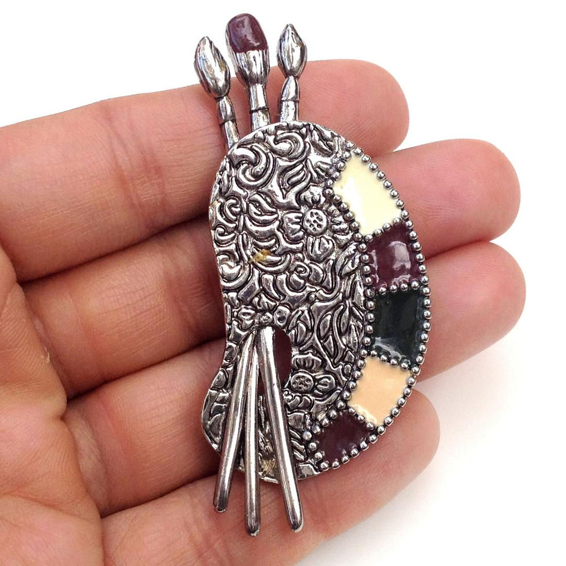 DANECRAFT Vintage Paint Palette brooch, signed (1 of 3)