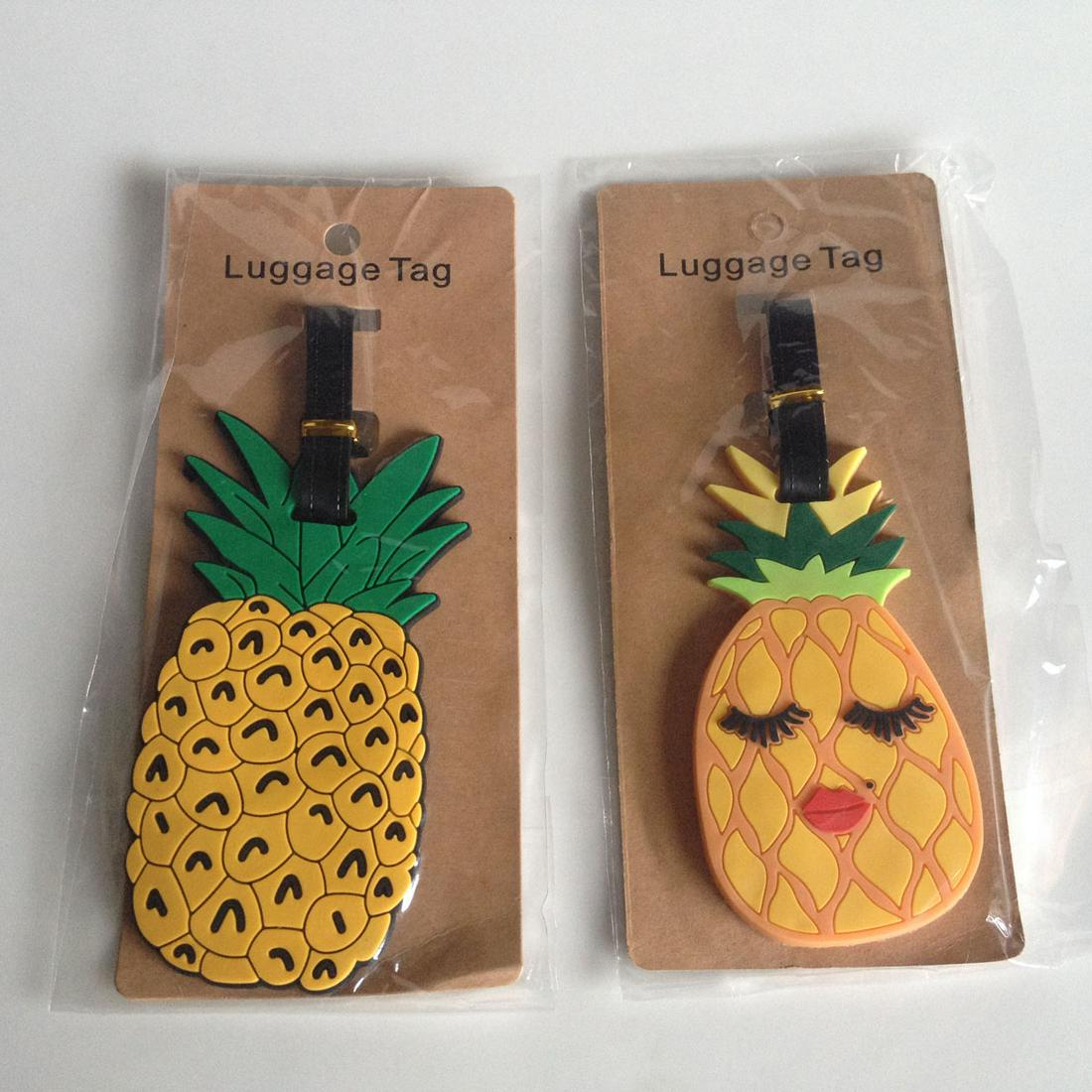 2 silicone Pineapple shape travel luggage ID tags: Lot of 2 silicone Pineapple shape travel luggage ID tags. Condition excellent.