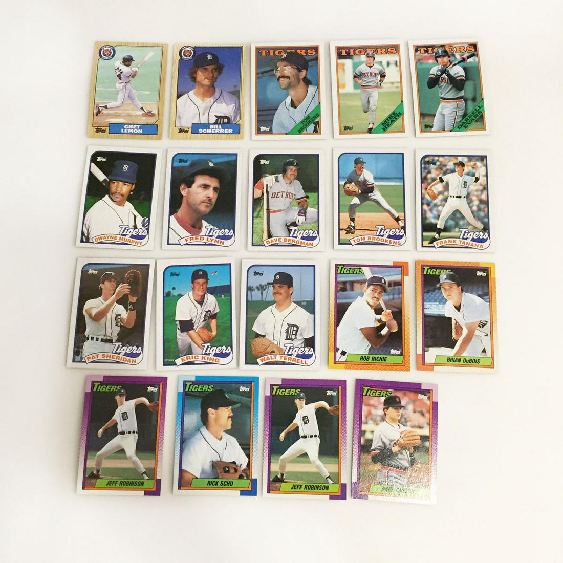 19 TOPPS 1987-1990 Detroit Tigers baseball cards (1 of 2)