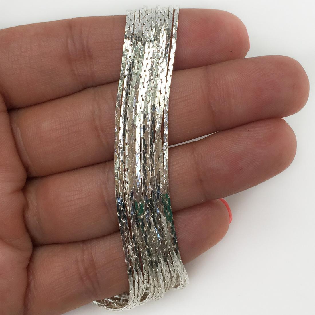 Silver tone fancy multichain bracelet (1 of 2)