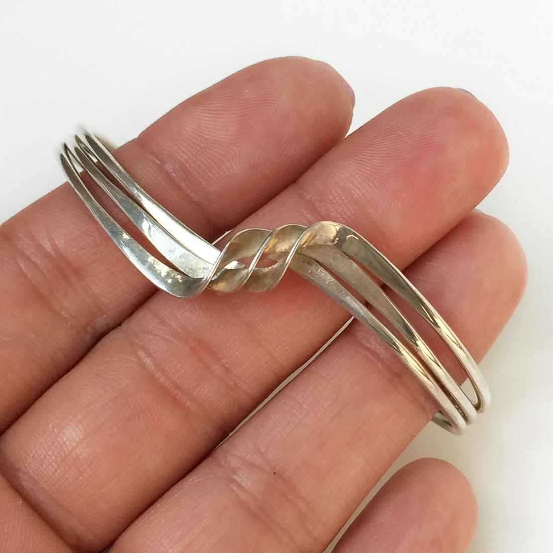 Sterling silver twisted cuff bracelet (1 of 6)