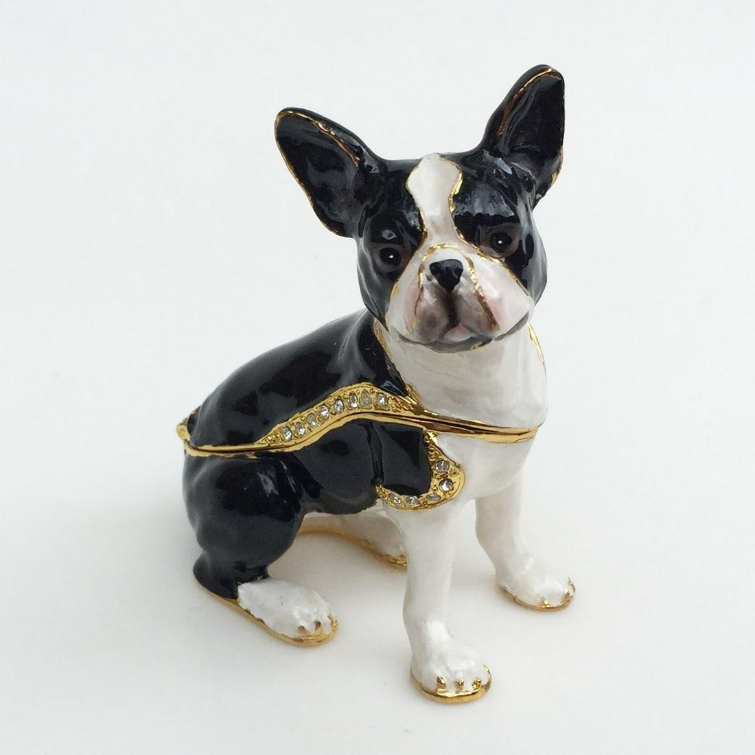KINGSPOINT Enamel Boston Terrier Dog jewelry box (1 of 6)