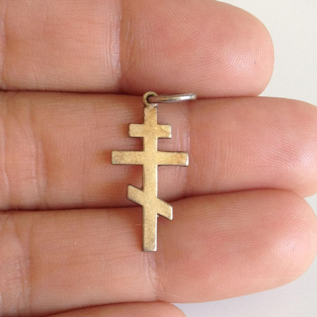Sterling silver Orthodox Cross pendant charm (1 of 3)